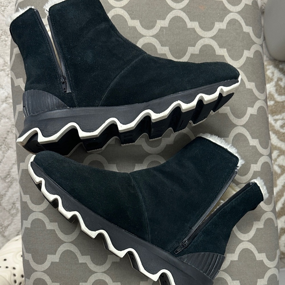Women's Black Sorel Suede Ankle Boots